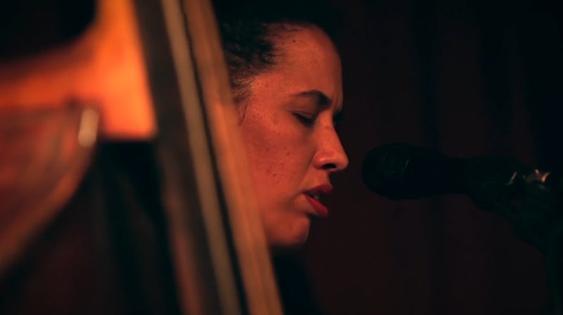 Danae Estrela performing live – vocalist of «Danae e os novos crioulos»